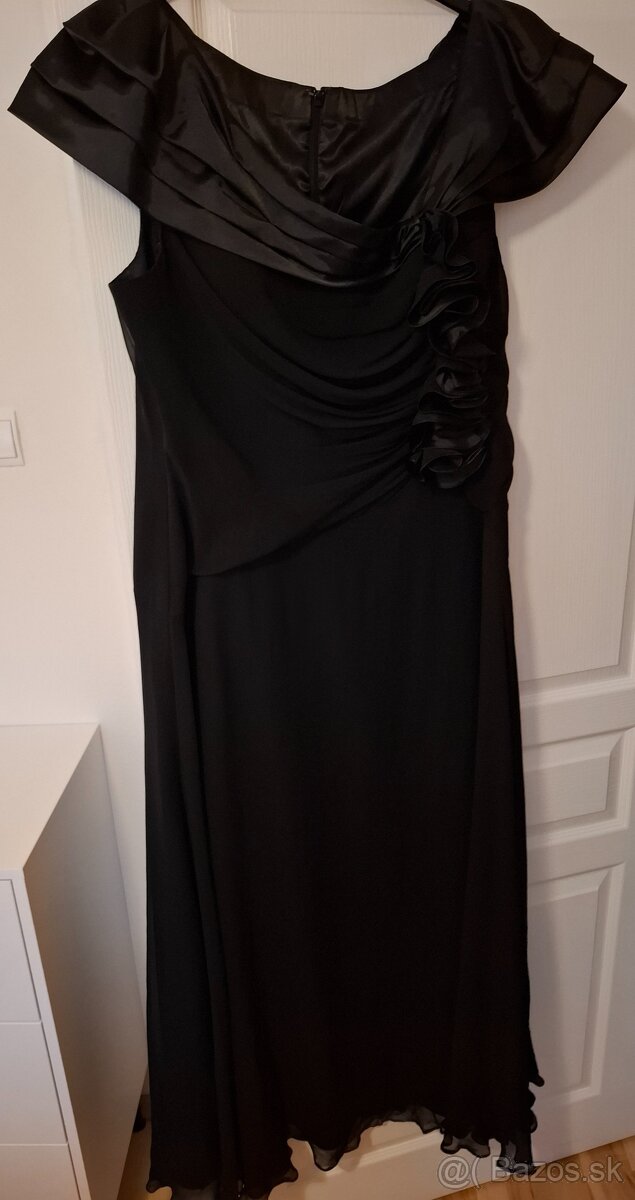 Šaty spoločenské čierne veľ. 50/52 - 3