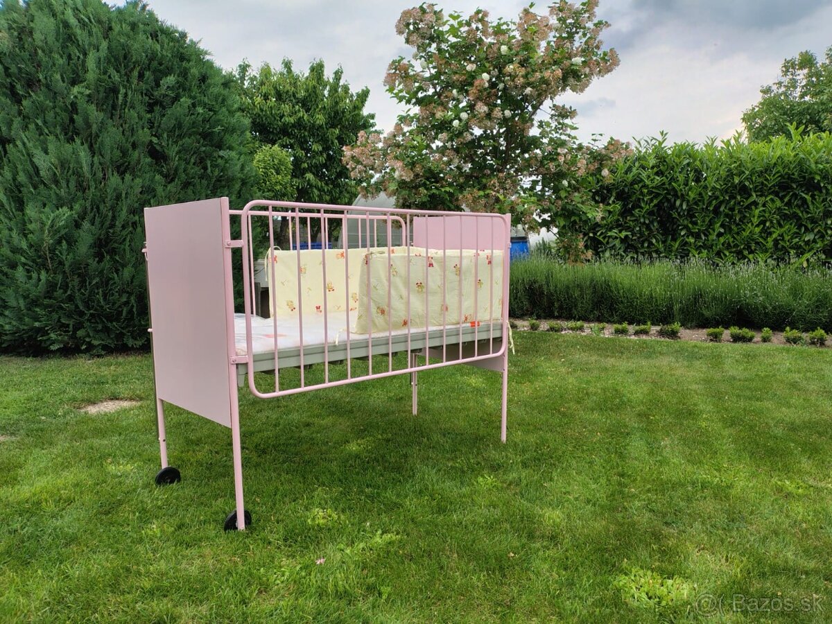 Retro detska postieľka ružová - 3