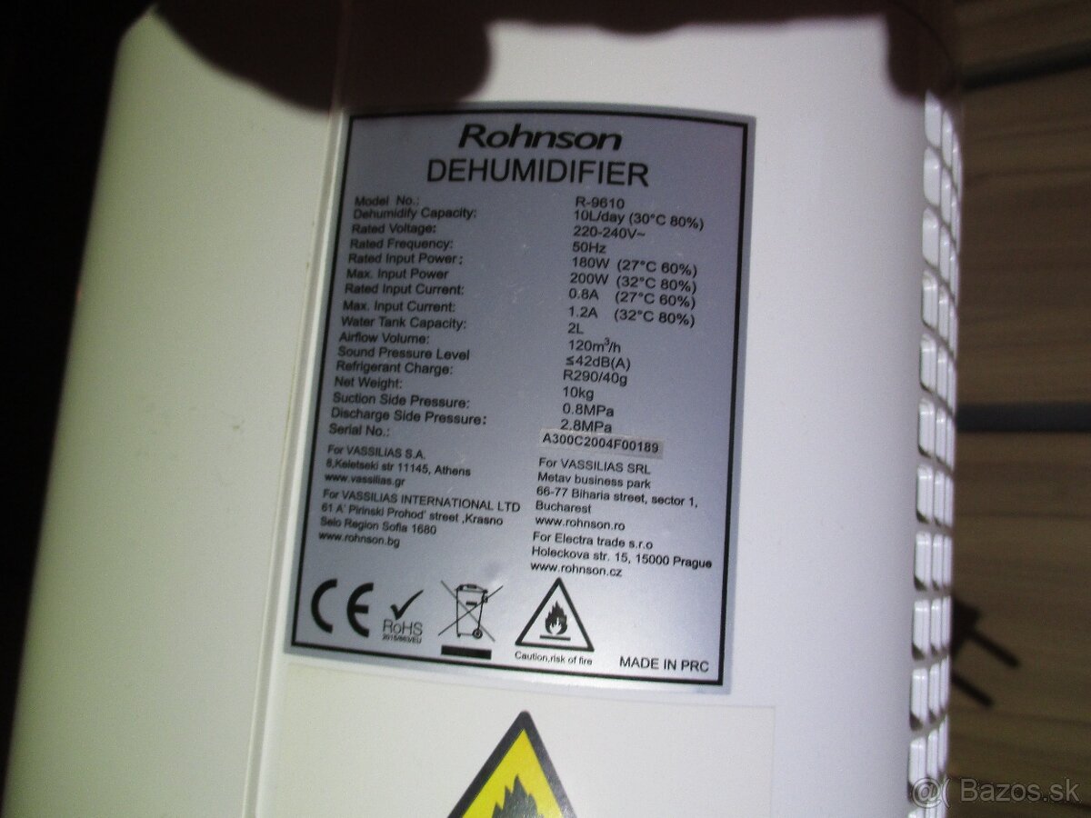 Odvlhčovač vzduchu Rohnson R-9610 - 3