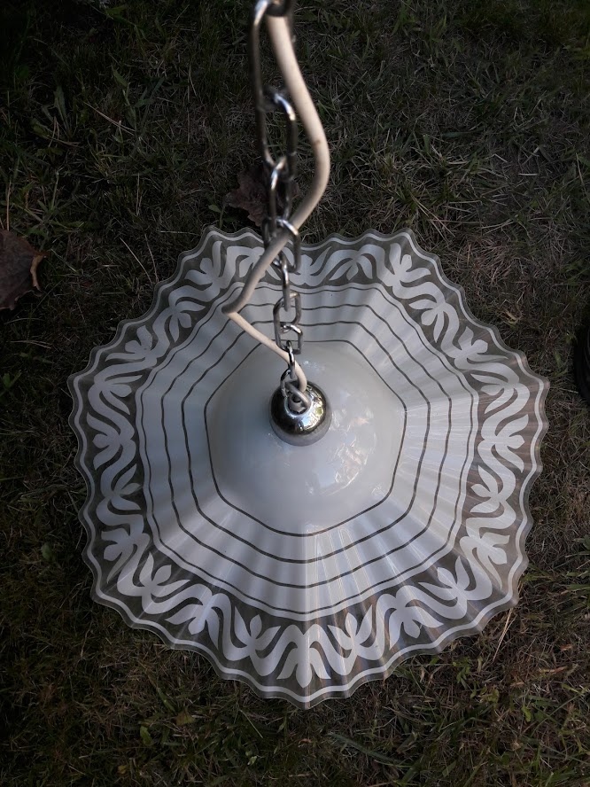 Luster závesný na retiazke, z matného skla - 3