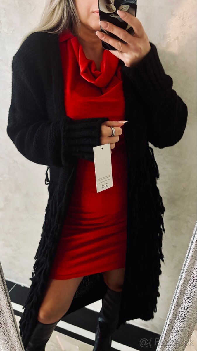 Damsky maxi cardigan Frilla black - 3