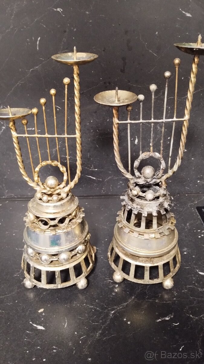 Staré kovové svietniky - 3