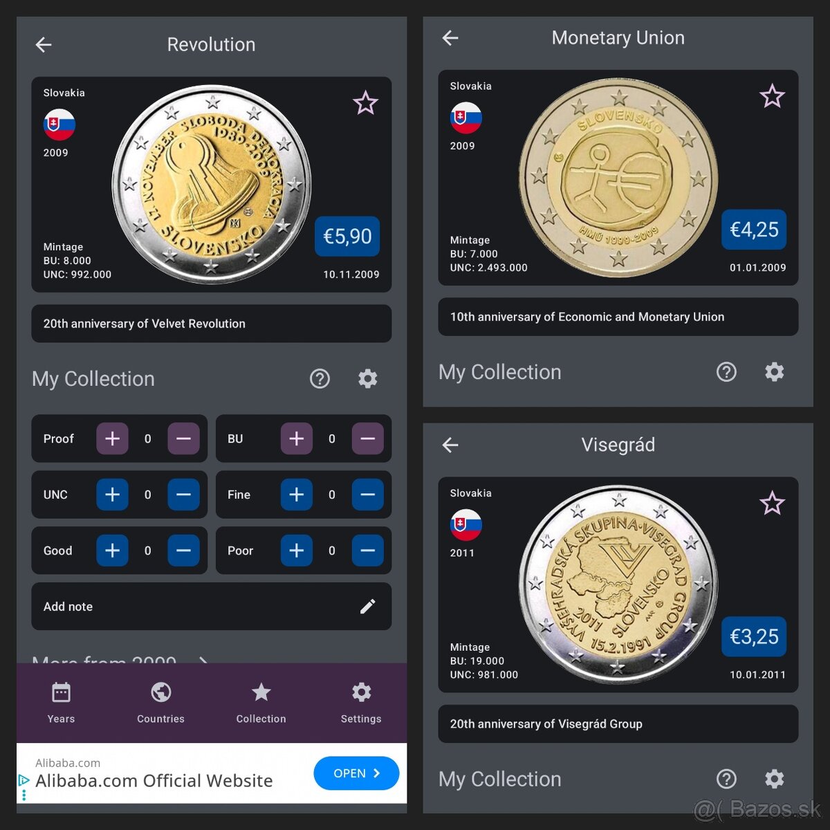 2€ Slovensko, UNC, euro, Výber - 3