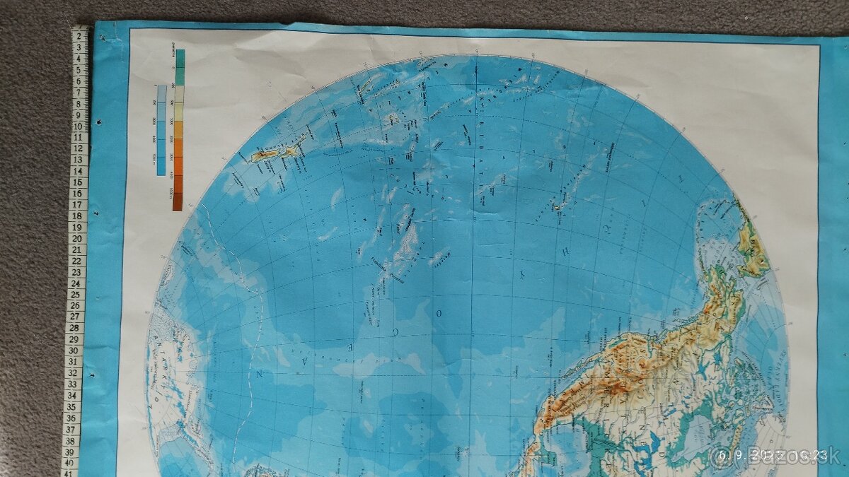 Retro mapa Zemské pologule – zberateľská rarita Predám veľ - 3