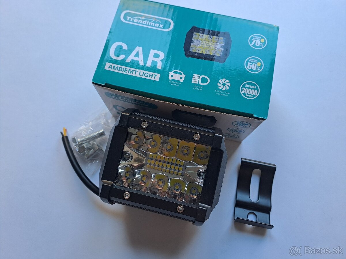 LED Pracovné svetlo 60W Diaľkove + držiaky - 3