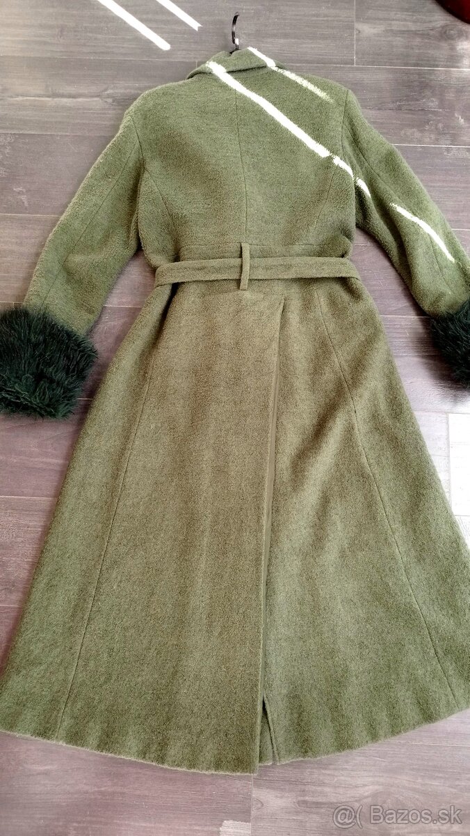 Dámsky dlhý vlnený kabát XL/42.Poštovné v cene - 3