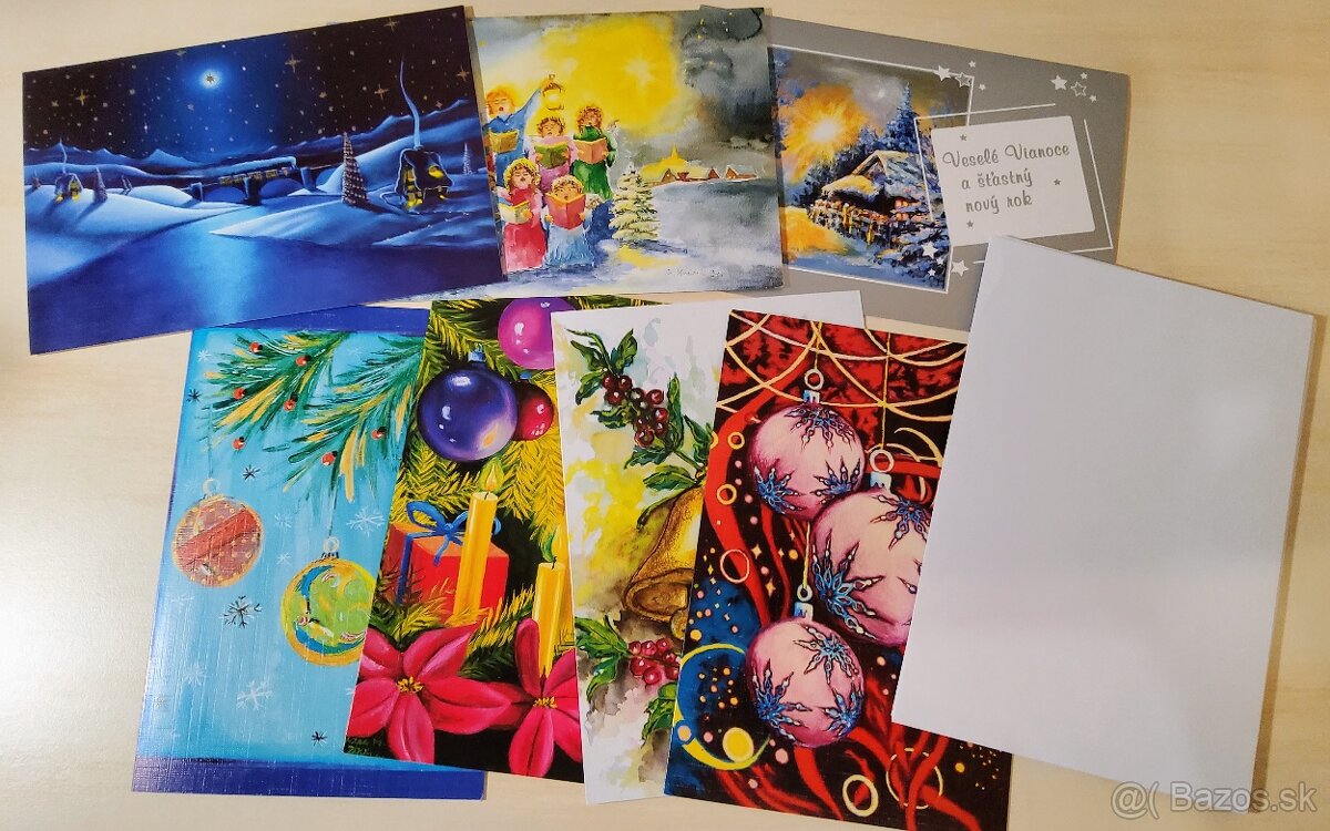 Vianocné pozdravy +obálky 5x 7 kusov - 3
