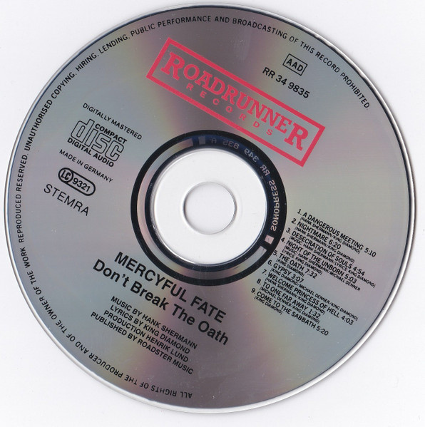 cd Mercyful Fate – Don't Break The Oath 1984 - 3