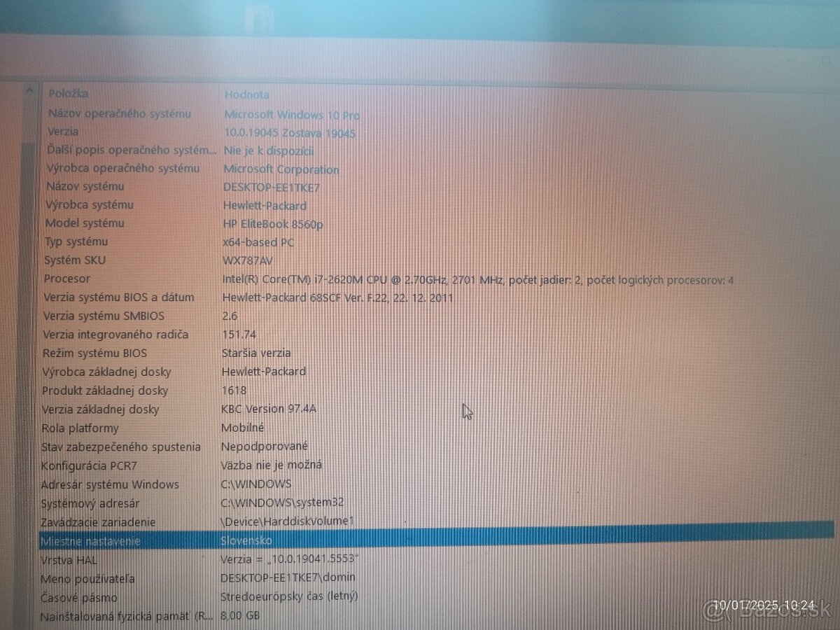 predám HP Elitebook 8560p - 3