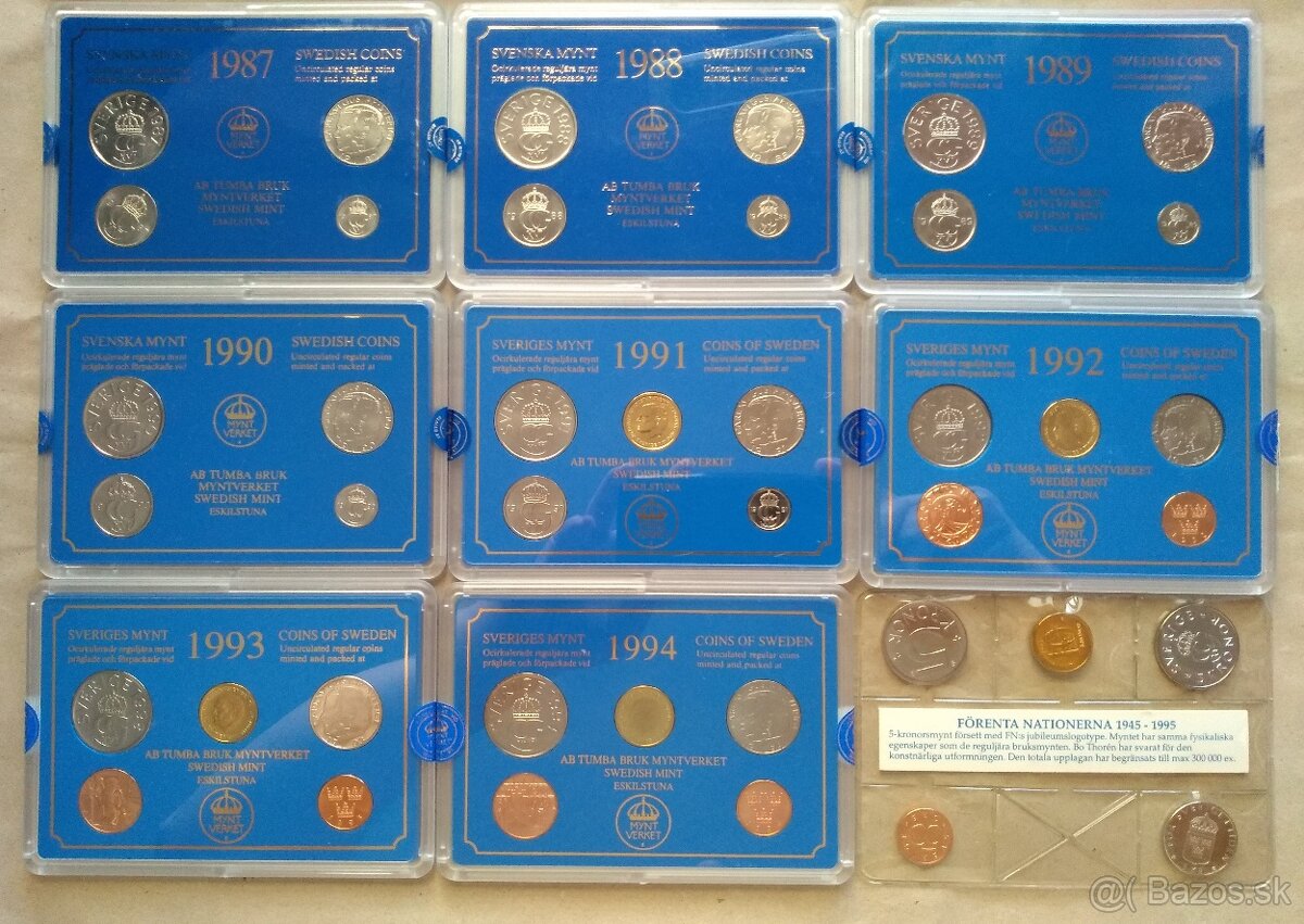 Švédske a Nórske sady mincí - 3