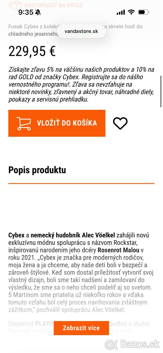 Cybex fusak rockstar - 3