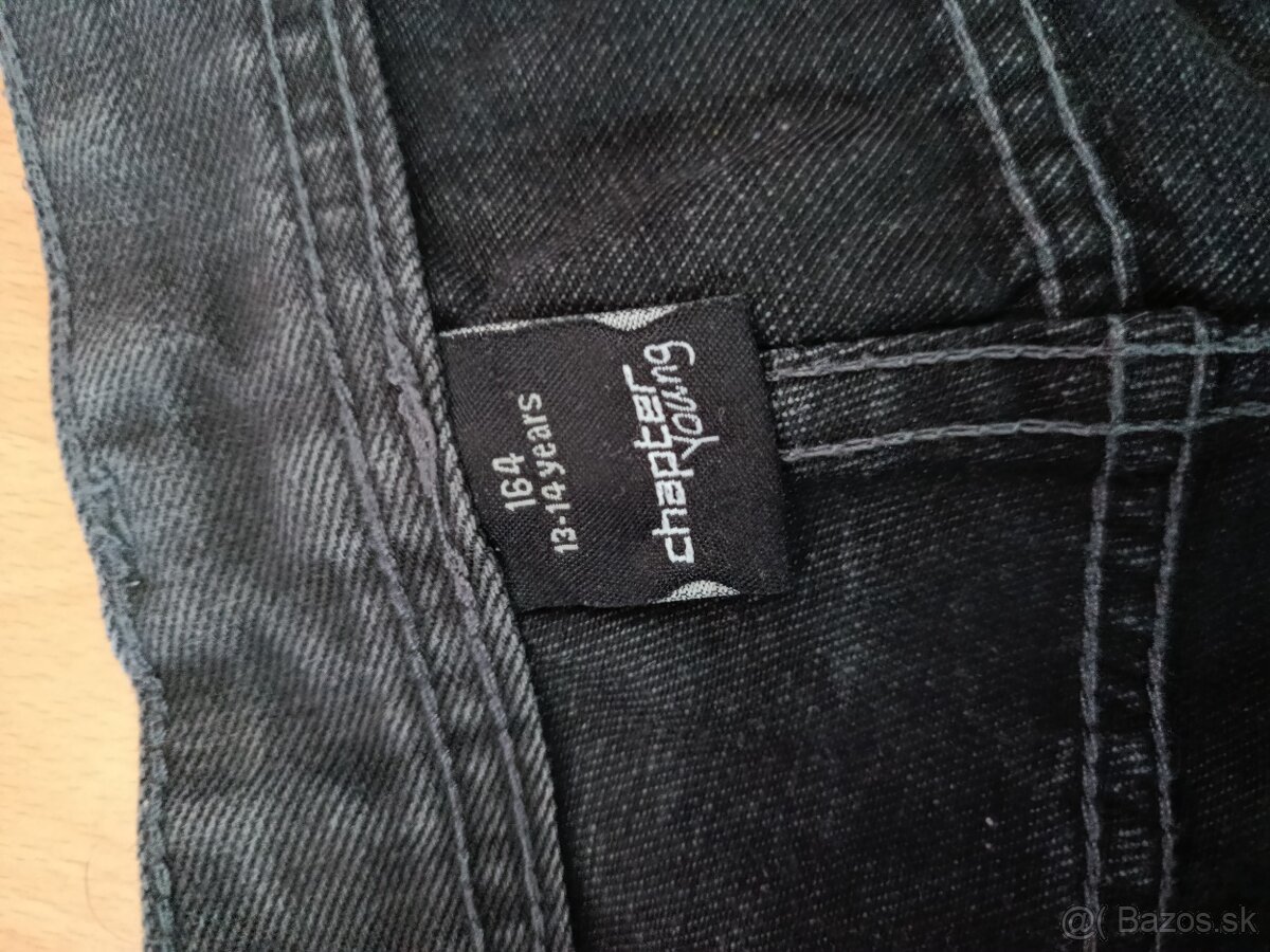 Zateplené rifle chlapčenské modré Denim č.158 - 3