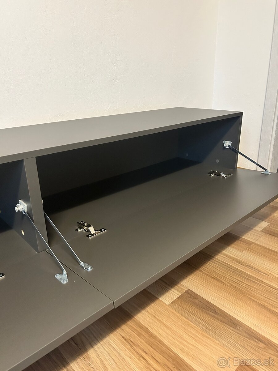 Sivý moderný TV stolík, komoda pod TV - 3