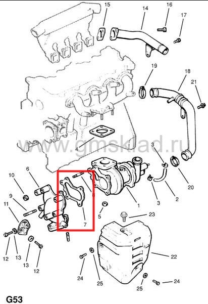 Tesnenie turbo Opel Kadet E, Astra F, Vectra - 3