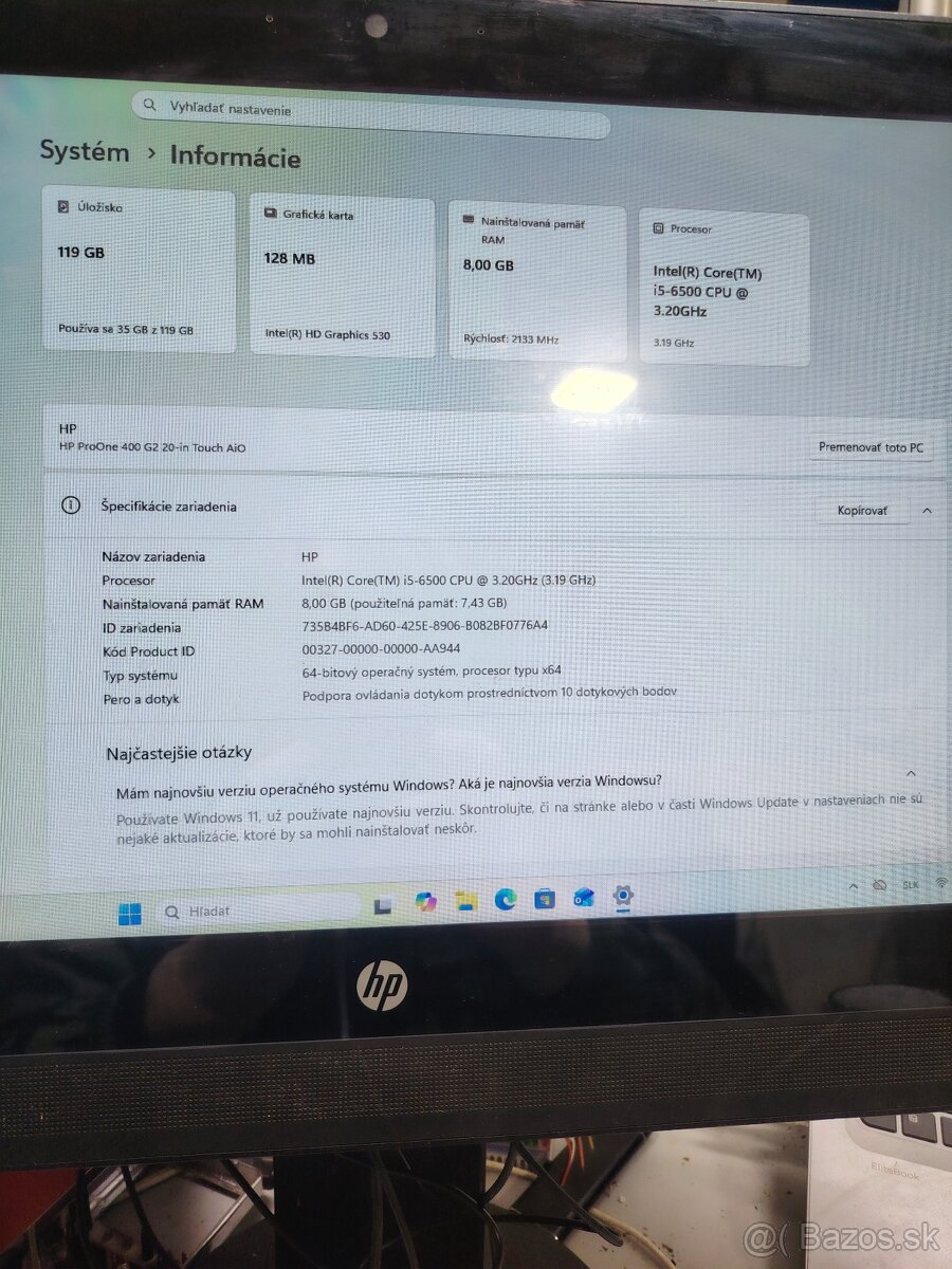 Predám HP ProOne 400 G2 20-in Touch - 3