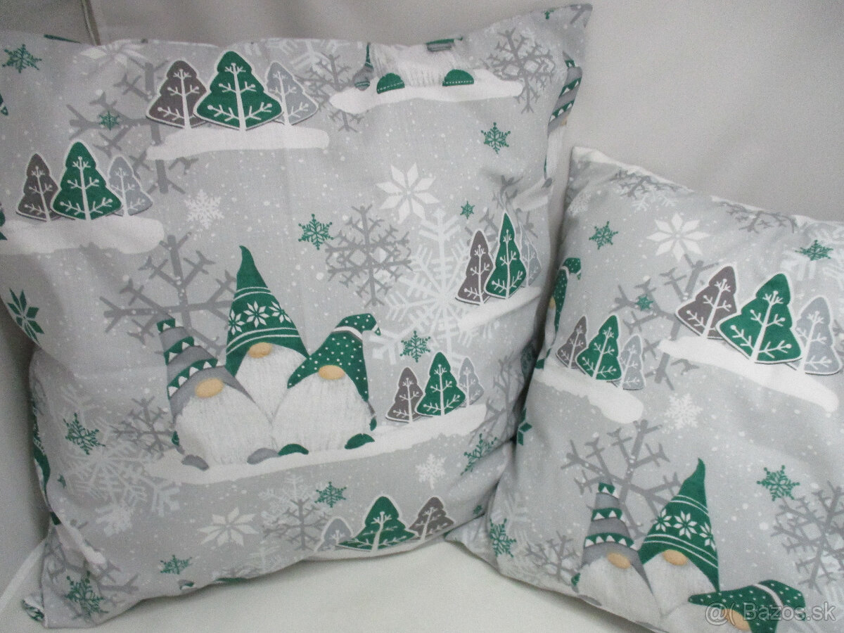 Vianočná obliečka so škriatkom,v zelenom,dve veľkosti - 3