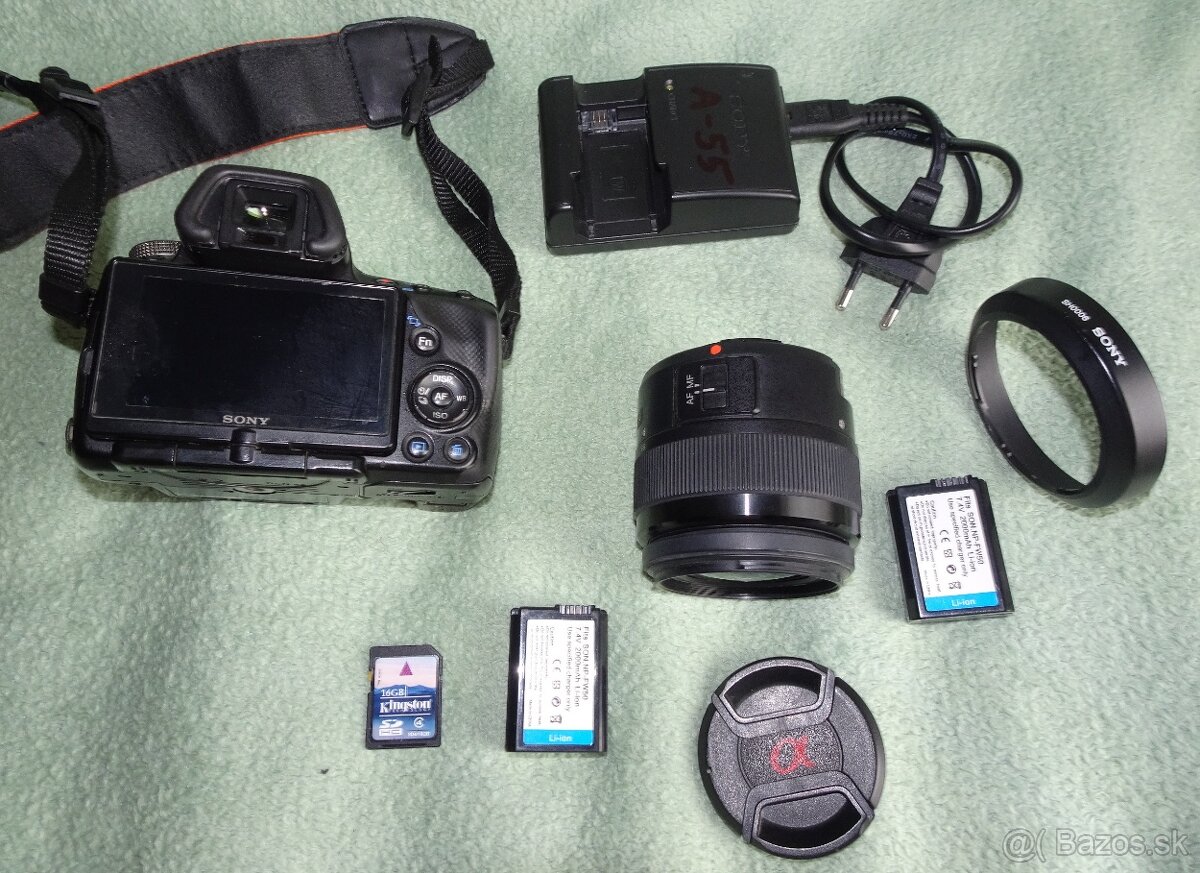 Predám jap. SONY SLT-A55V s objektívom, nabíjačkou, atď... - 3