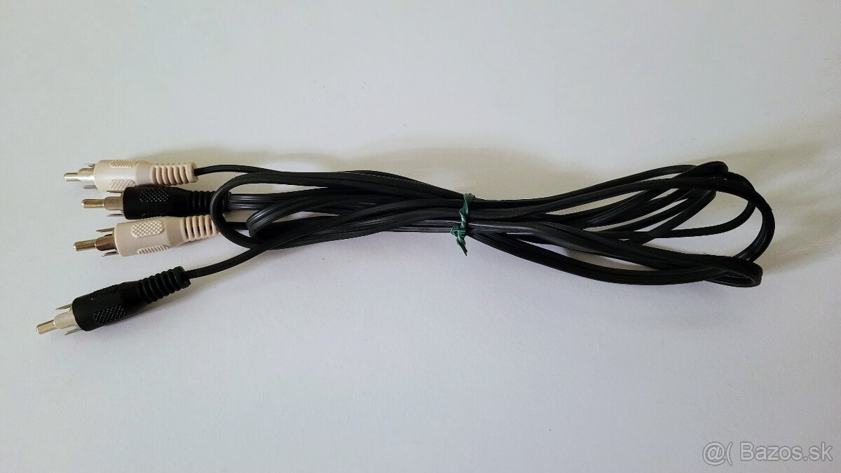 Kábel 2× RCA / 2× RCA, čierny, biely - 3