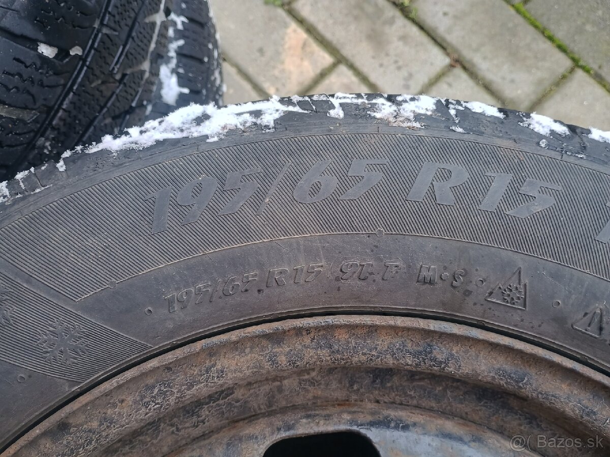 Predám pneumatiky 195/65-R15 na diskoch 6Jx15 H2 ET38 - 3