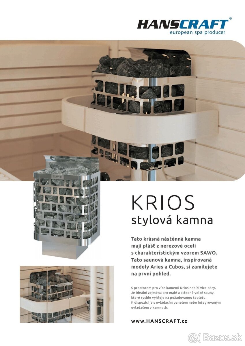 Predám saunovu pec Krios 4,5kw /este v zaruke/ - 3