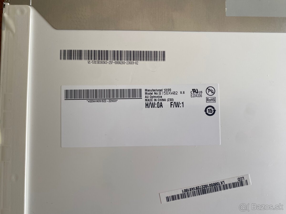 15.6" LCD displej – AU Optronics B156XW02 V.6 (40-pin) - 3