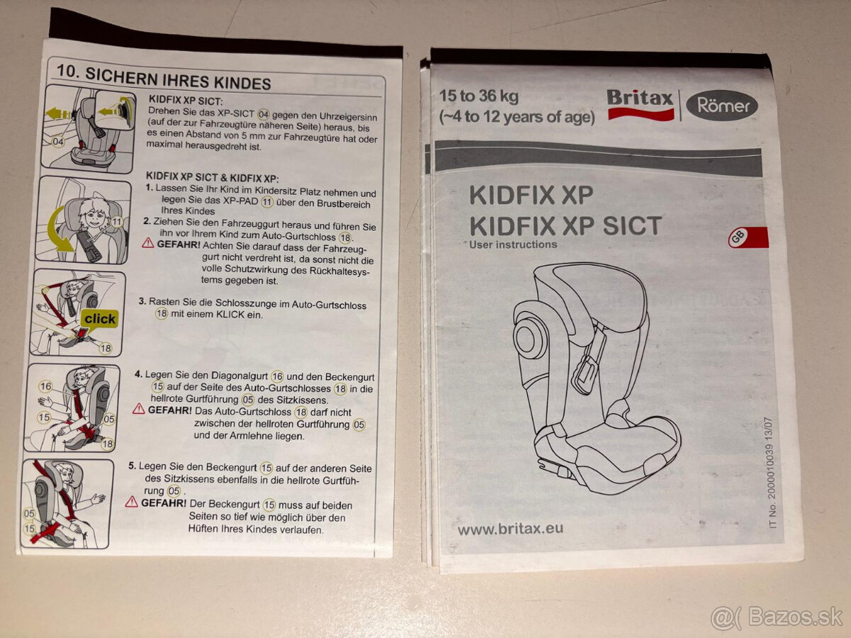 Autosedačka Britax Römer 15-36kg, Kidfix XP Black s isofixom - 3