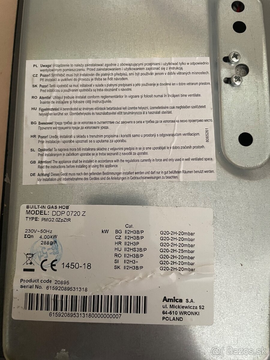 Plynová varna platna amica - 3