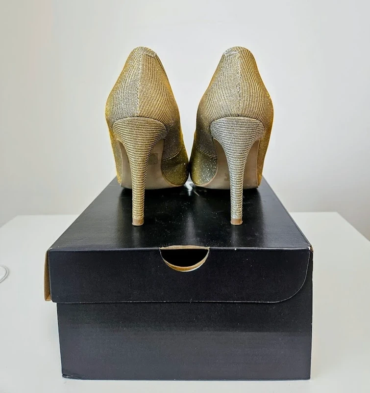 Spoločenské lodičky strieborno-zlaté - 3