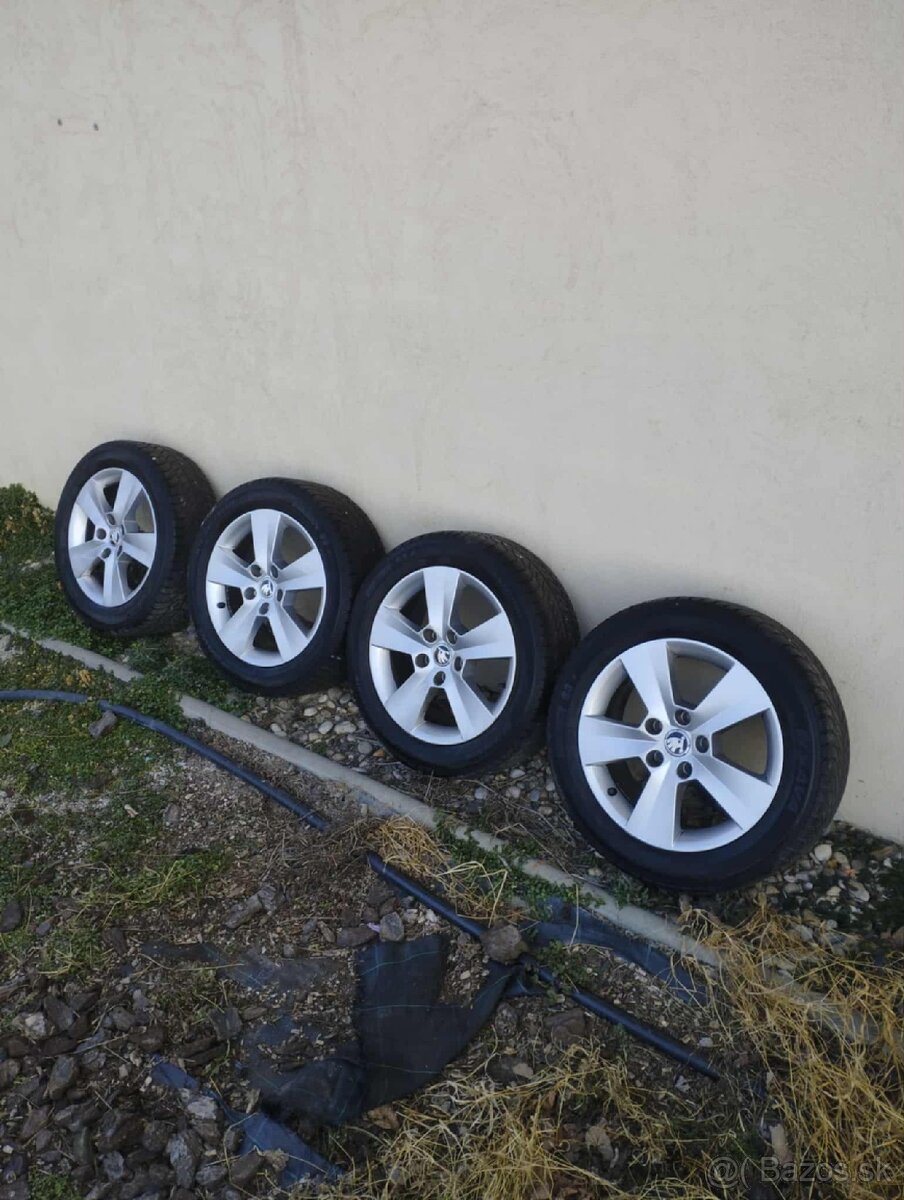 Predám kolesá škoda 5x112 R16 zimné pneu.205/55R16 - 3