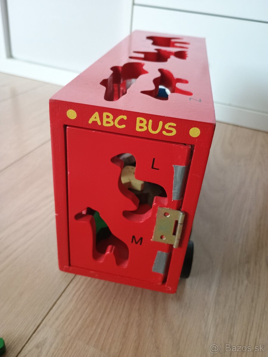 Drevené auto skladačka puzzle zvieratká - 3