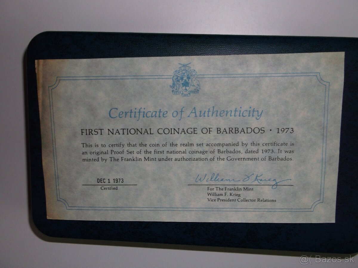 BARBADOS PROOF set 1973 strieborne mince - 3