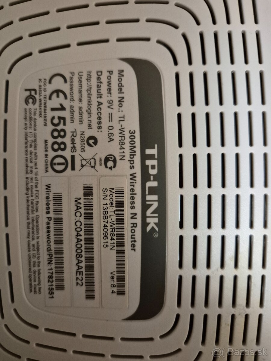 Predám Wi-Fi router TP-Link TL-WR841N (300 Mbps) - 3