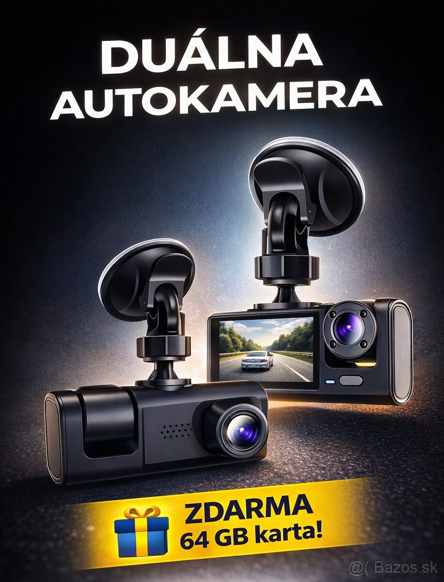 Duálna Autokamera + 64GB SD karta - 3