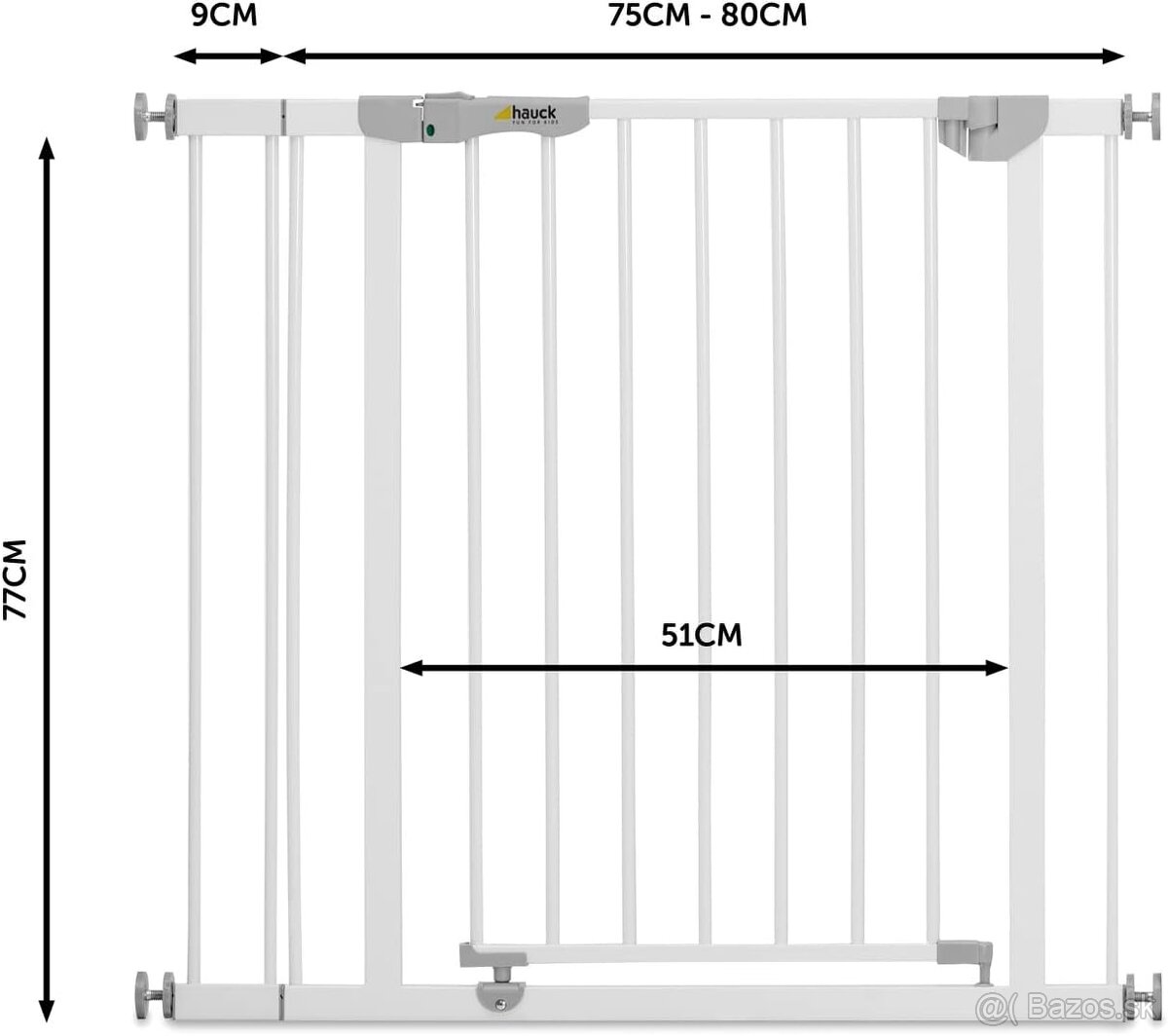 Predĺženie "9 cm" na detskú bezpečnostnú zábranu "Hauck" - 3