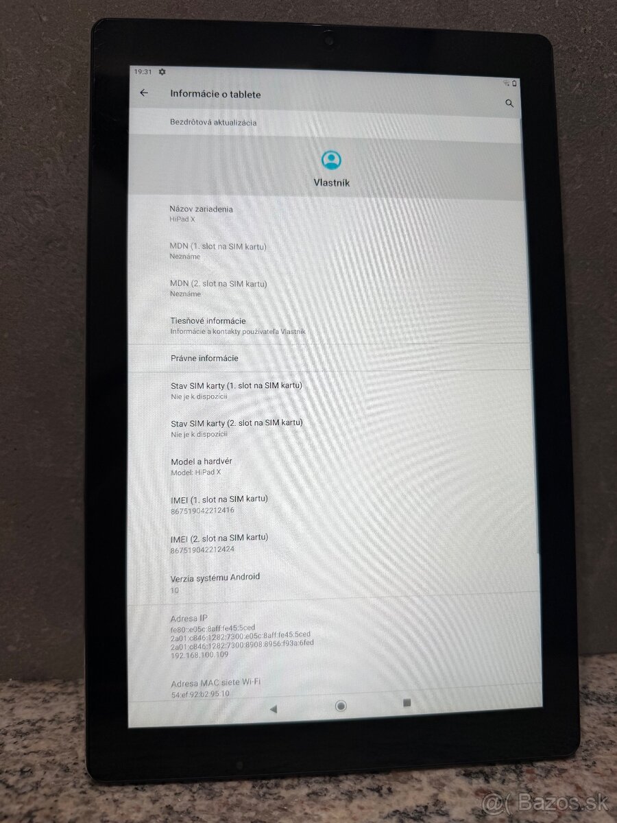Predám tablet Chuwi Hipad X 4gb RAM, 128gb - 3