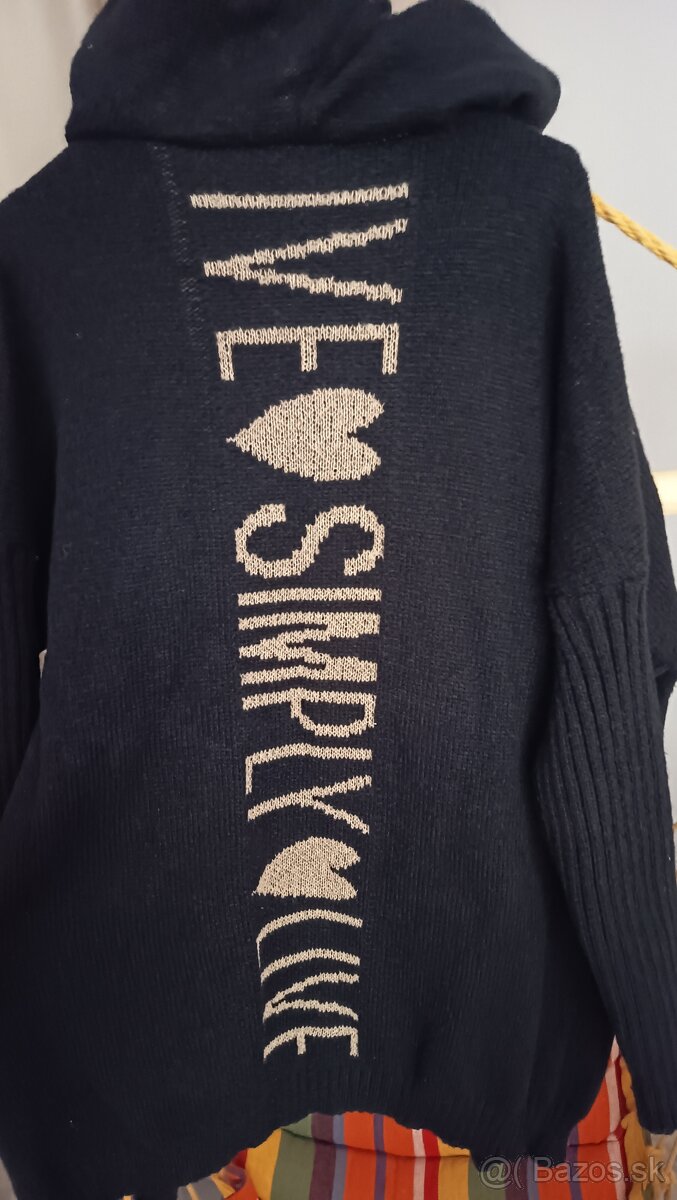 Dámsky sveter XL -XXL raz oblečený čierny - 3