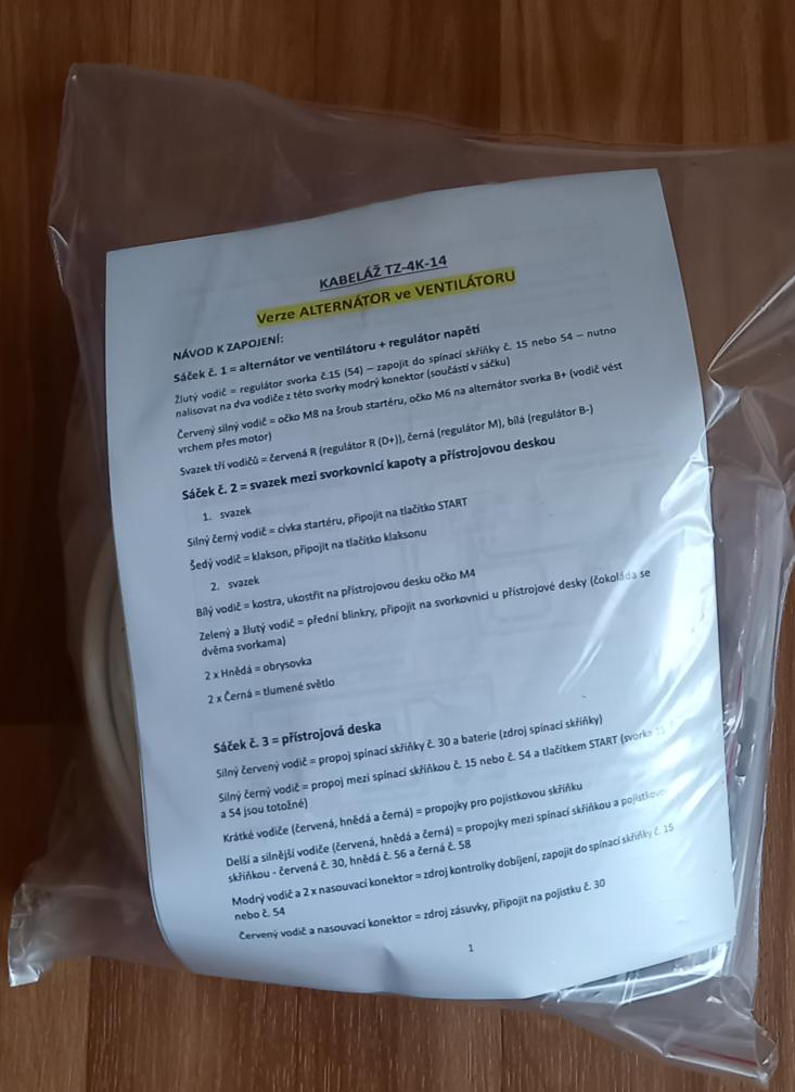 kabeláž na malotraktor TZ-4K-14 - 3