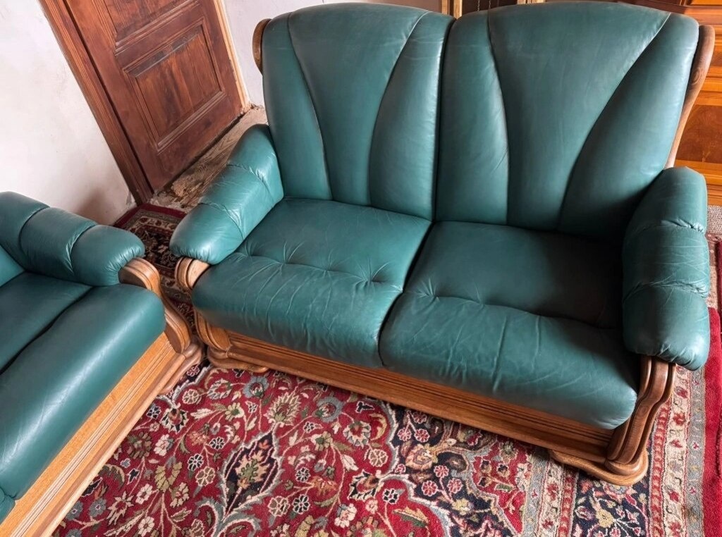 Dubová rustikální kožená souprava 3+2+1,3332 - 3