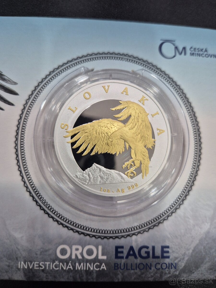 Inv.striebro 999 český lev a slov.orol - 3