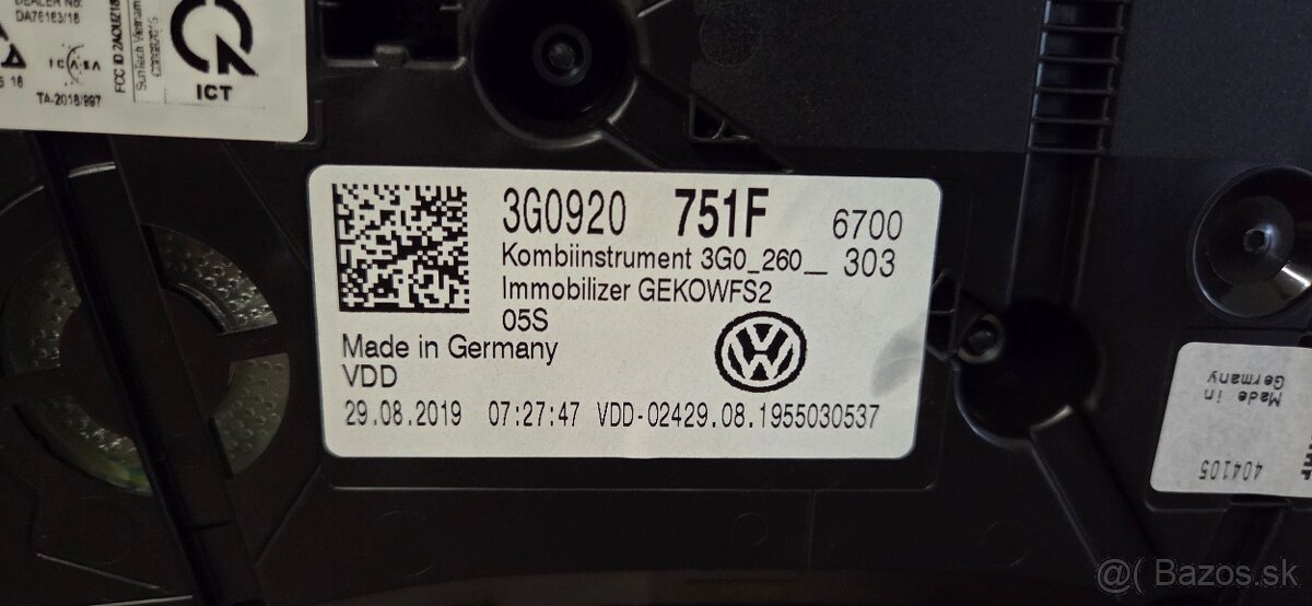 Tachometer budíky Volkswagen Passat B8 - 3