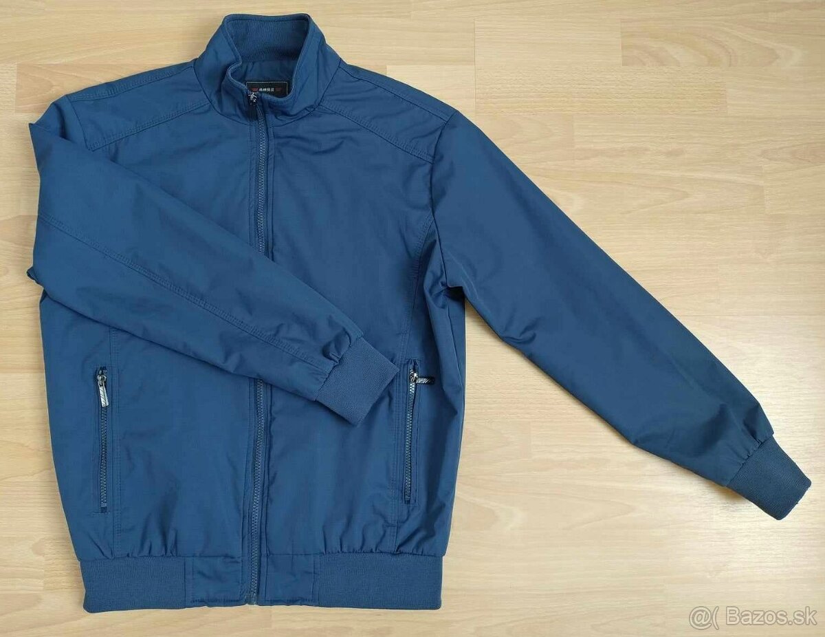 Mužská modrá ľahká bombera, vetrovka - 3