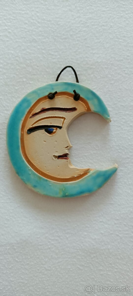 Ozdoby na stenu - na zavesenie slniečko a mesiac - 3