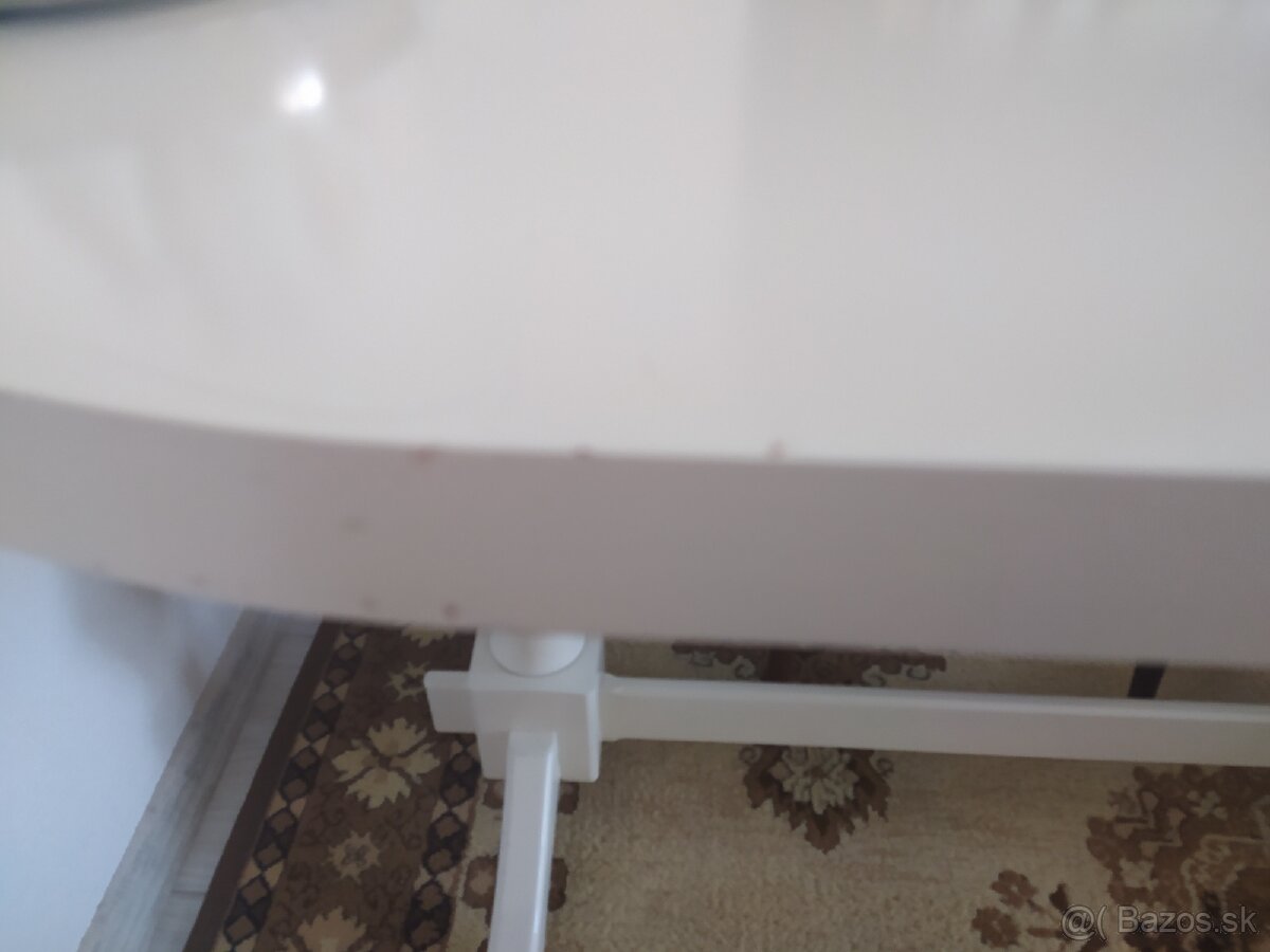 Ovalny stol, masiv, biely. - 3