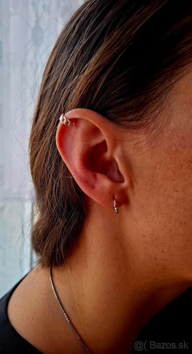 Strieborné manžety na ucho - 3