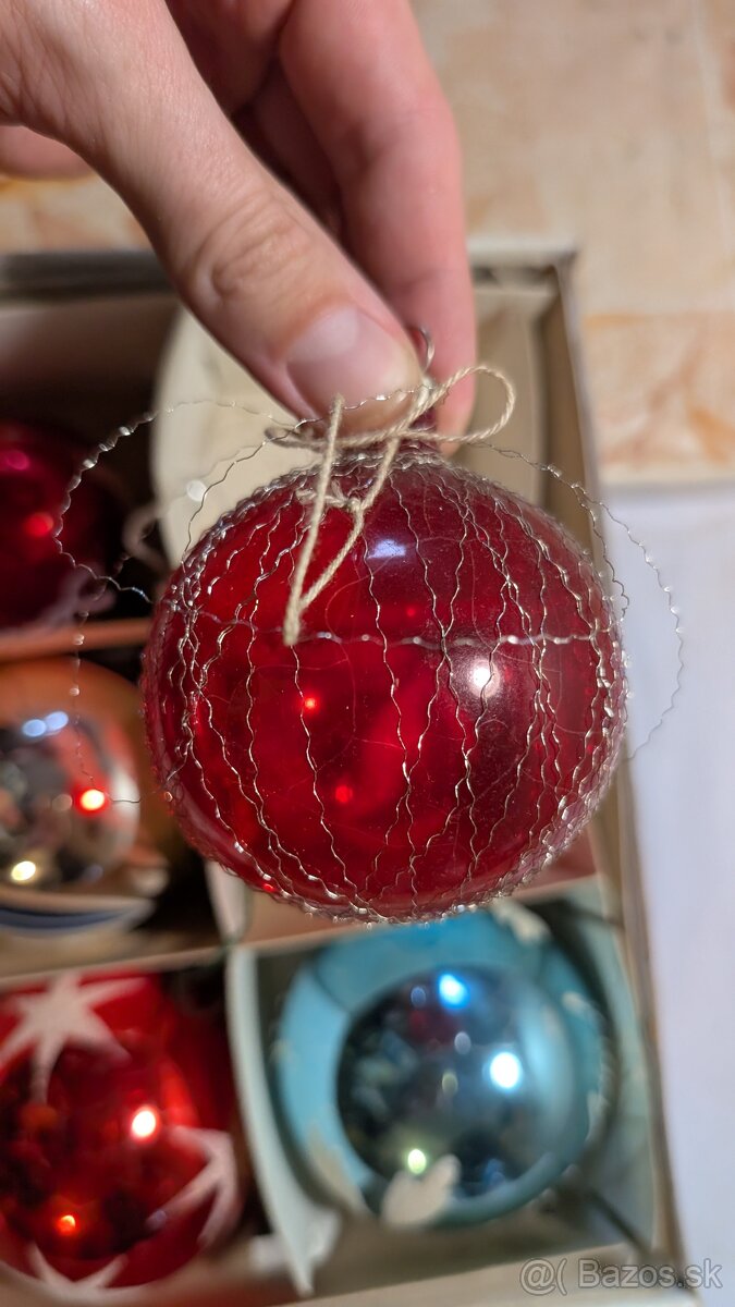 Retro vianocne ozdoby - 6 ks gul - 3