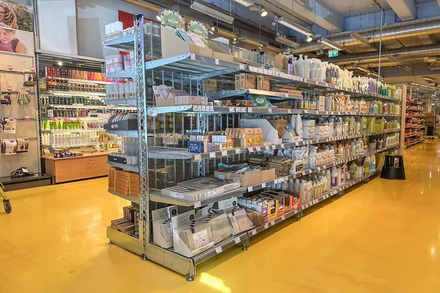 Obojstranný obchodný policový regál Wanzl - 3