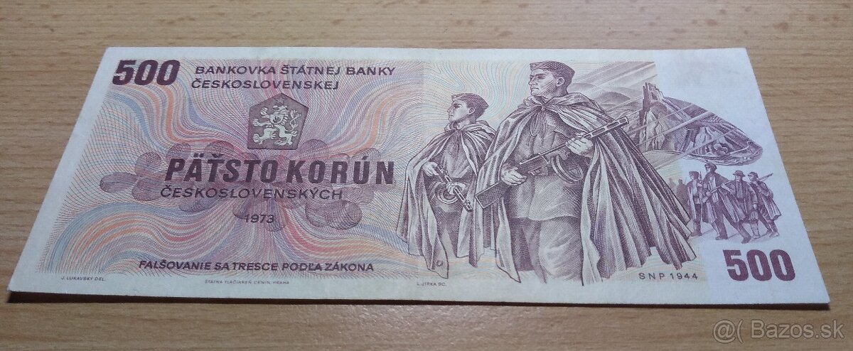 500Kčs bankovka rok 1973 - 3