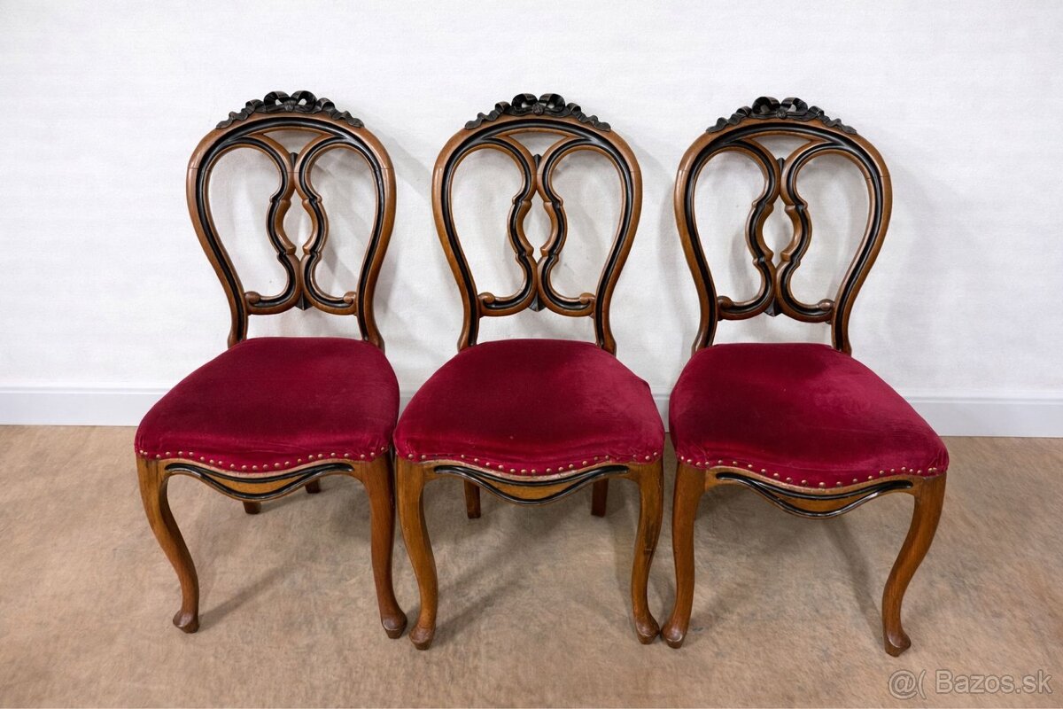 Masívny set stôl/stoličky starožitné - 3