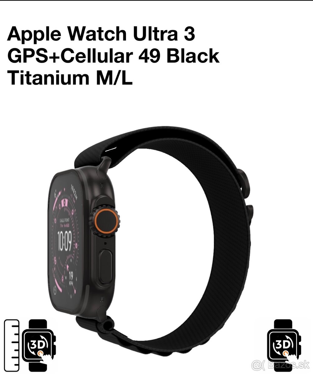 Apple Watch Ultra 3 GPS+Cellular 49 Black Titanium M/L - 3