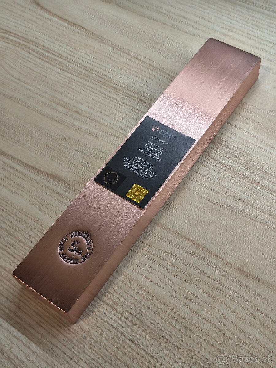 5kg medená investičná tehla/ingot .999 - 3